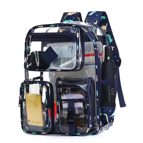 Transparenter PVC Rucksack Große Kapazität Wasserdichte Schultasche Casual Street Fashion Reise Daypack Für Studenten