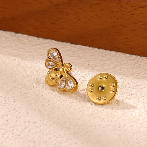 Élégante Broche Fleur en Émail Acier Inoxydable Plaquée Or 18K Perle Artificielle Strass Broche Pin pour Femme Bijoux de Mode Exquis Cadeau