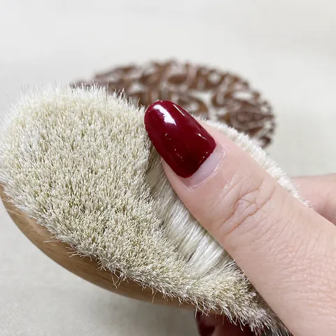 Long Handled Beech Wood Soft Wool Bristle Shoe Brush For Leather Polishing And Care