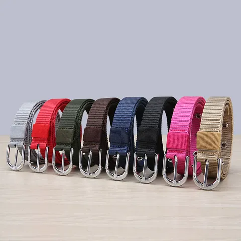 Women Canvas Belt Casual Outdoor Sports Tactical Nylon Braided Belt With Alloy Pin Buckle Daily Fashion Waist Accessory