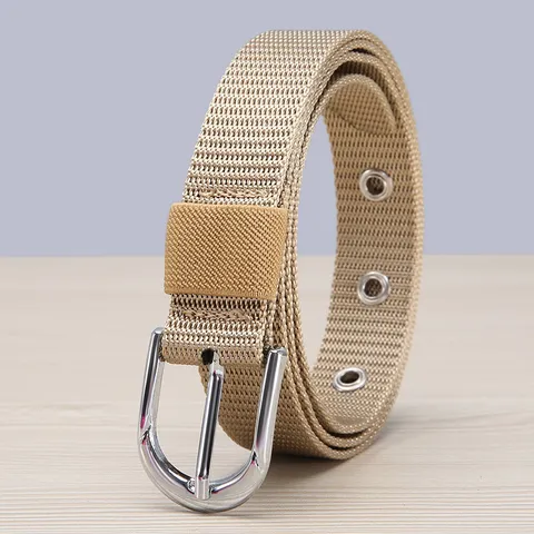 Women Canvas Belt Casual Outdoor Sports Tactical Nylon Braided Belt With Alloy Pin Buckle Daily Fashion Waist Accessory