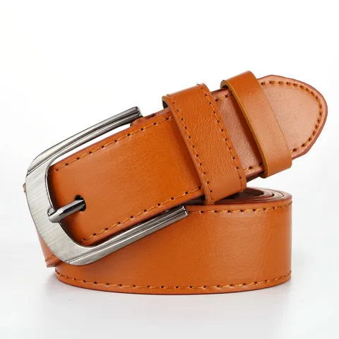 Men's Casual Faux Leather Belt With Alloy Pin Buckle Minimalist Fashion Jeans Belt For Daily Wear
