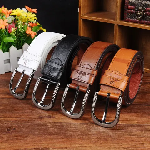 Men's Casual PU Leather Belt Retro Metal Pin Buckle Waistband Classic Business Fashion Jeans Belt For Youth Daily Wear