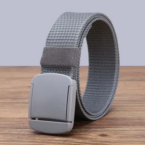 Minimalist Nylon Canvas Belt Punch Free Casual Outdoor Waistband With Plastic Buckle For Men Women Youth Students