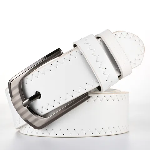 Men's Casual PU Leather Belt Pin Buckle Stylish Business Waistband Stitching Design Fashion Waist Belt For Men