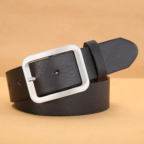 Men's Casual PU Leather Belt Pin Buckle Solid Color Adjustable Daily Jeans Belt