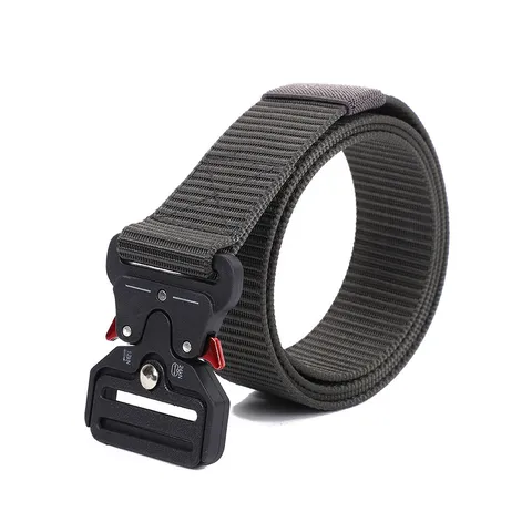 Tactical Belt Quick Release Metal Buckle Heavy Duty Nylon Webbing Canvas Belt For Outdoor Hiking Sports Men Women