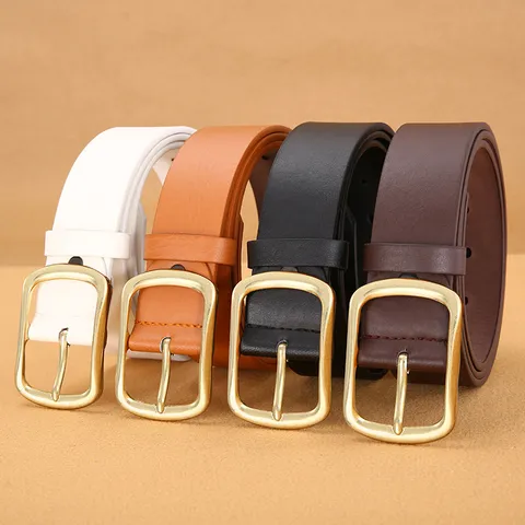 Heren Casual PU Lederen Riem Vintage Doornhes Retro Tailleband Voor Jeans Dagelijkse Outfit Mode Accessoires