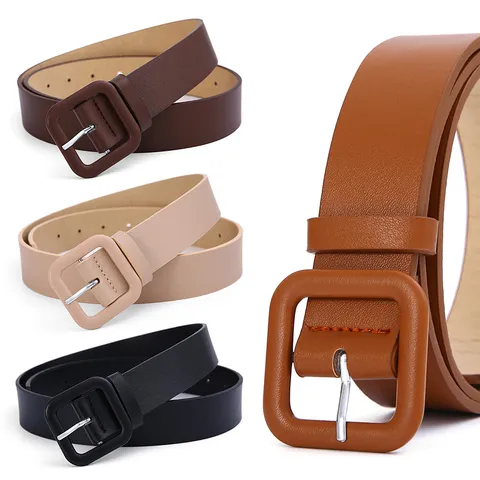 Women's Minimalist PU Leather Belt Casual Fashion Dress Jeans Belt With Alloy Pin Buckle Daily Accessories