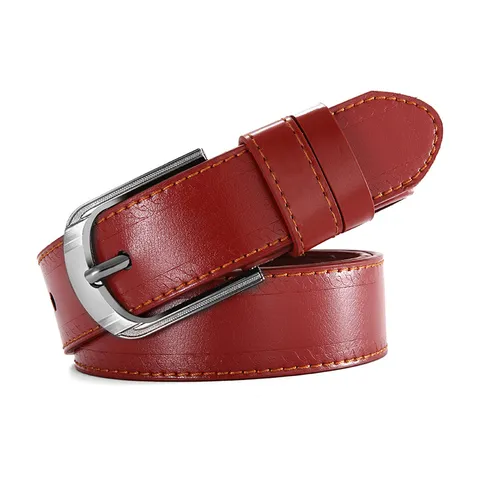 Men Casual Vintage Embossed Faux Leather Belt Pin Buckle Retro Waistband For Jeans Men Fashion Accessories