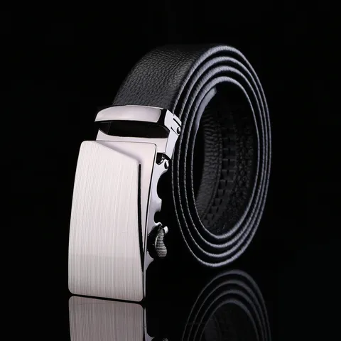 Men's Automatic Buckle Genuine Leather Belt Business Casual Top Layer Cowhide Belt