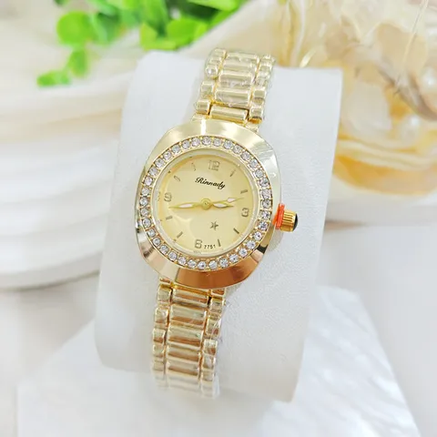 Luxury Rhinestone Women Quartz Watch Fashion Elegant Alloy Strap Analog Wristwatch Elegant Ladies Jewelry Wrist Decoration