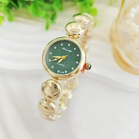 Vintage Elegant Legierung Strass Armbanduhr Für Damen Luxus Quarz Rundes Zifferblatt Metall Perlen Armbanduhr Elegante Schmuck Uhr
