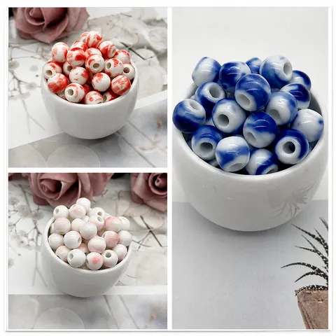 Jingdezhen Ceramic Loose Beads Splash Glazed DIY Jewelry Accessories For Necklace Bracelet Craft Making