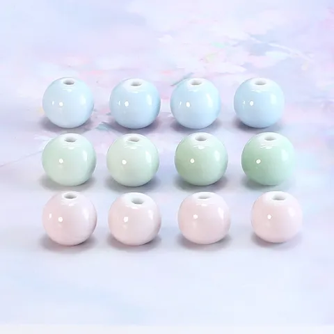Ceramic Loose Beads Candy Color Round Spacer Beads For DIY Bracelet Necklace Handmade Jewelry Making Accessories