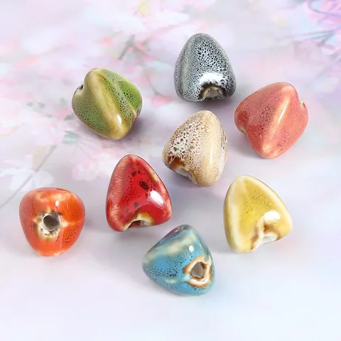 Retro Ceramic Zongzi Beads Glazed Shape Loose Beads DIY Bracelet Necklace Jewelry Making Accessories