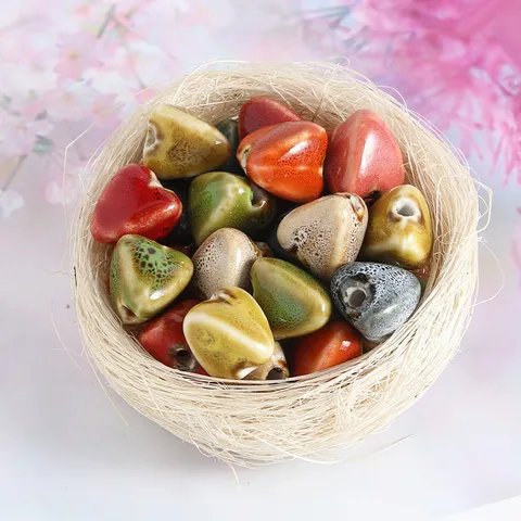 Retro Ceramic Zongzi Beads Glazed Shape Loose Beads DIY Bracelet Necklace Jewelry Making Accessories