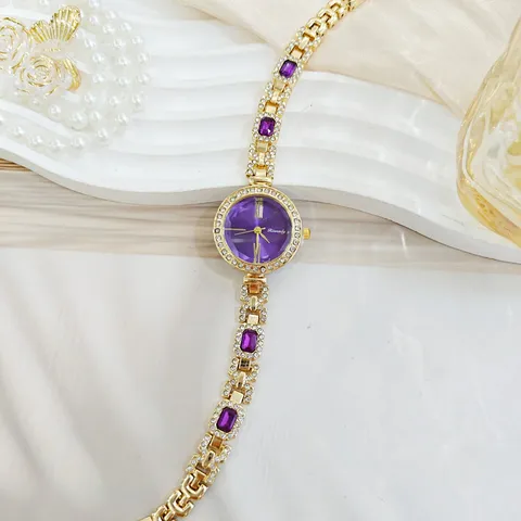 Luxus Legierung Strass Armbanduhr Für Damen Leichter Luxus Hohe Qualität Voll Diamant Quarzuhr Damen Schmuck Uhr