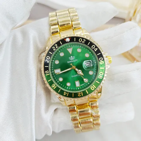 Men Business Quartz Watch Classic Round Alloy Calendar Wristwatch Casual Fashion Rotating Bezel Male Alloy Band Watch Jewelry