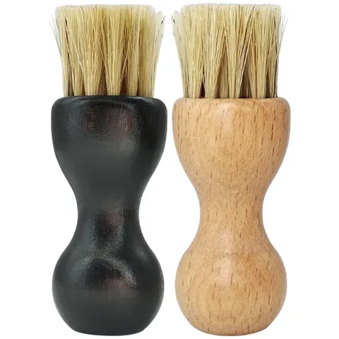 Brosse à Chaussures en Soie de Bois de Hêtre en Forme de Gourde Multifonctionnelle Portable pour Polissage et Nettoyage du Cuir