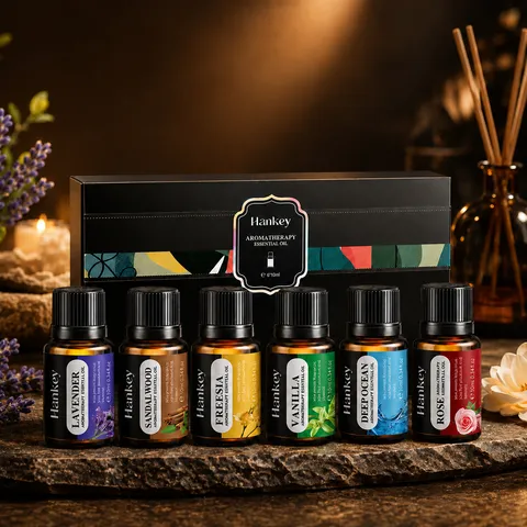 Aceite Esencial Vegetal Soluble en Agua Aceite de Aromaterapia para Ambientador Humidificador Difusor de Aroma Caja de Regalo