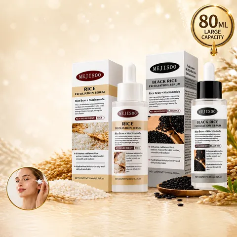 Facial Exfoliation Serum Rice and Black Rice Niacinamide Deep Cleansing Hydrating Brightening Face Skincare Liquid
