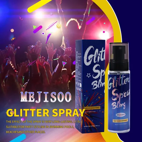 Spray Glitter per Corpo e Viso Liquido Illuminante Brillante per Trucco da Festa e Festival