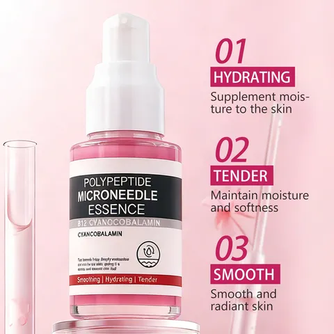 Polypeptide Microneedle Face Serum Hydrating Anti Aging Facial Essence With B12 Vitamin Nourishing Skin Care