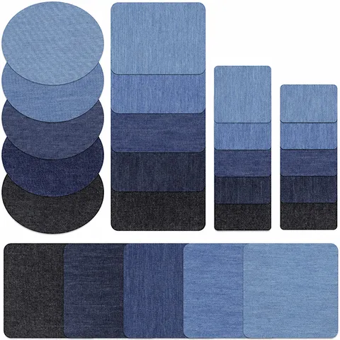 Denim Patches Iron On Repair Patches Self Adhesive Denim Cloth Patches For Jeans Clothing Elbow Knee DIY Repair Craft