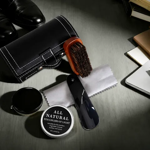 Tragbares Leder Schuhpflege Set Mit Professioneller Schuhcreme Bürste Und Reiniger Für Tägliche Stiefel Pflege