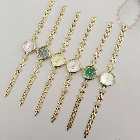 Mode Damen Strass Armbanduhr Weizenähre Eingelegt Legierung Quarzuhr Elegant Blumen Zifferblatt Schmuck Uhr Geschenk Für Sie