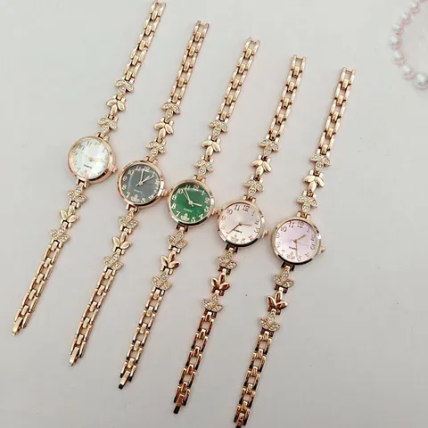 Mode Damen Strass Armbanduhr Weizenähre Eingelegt Legierung Quarzuhr Elegant Blumen Zifferblatt Schmuck Uhr Geschenk Für Sie