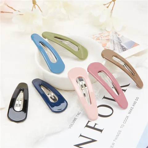 Minimalist Plastic Metal Hair Clips Simple Solid Color Snap Hair Barrettes Daily Hair Styling Accessories For Women