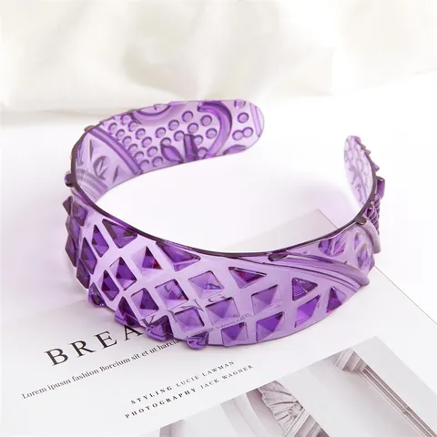 Transparent Geometric Pineapple Pattern Headband PC Plastic Hair Hoop Ins Style Hair Accessories For Women