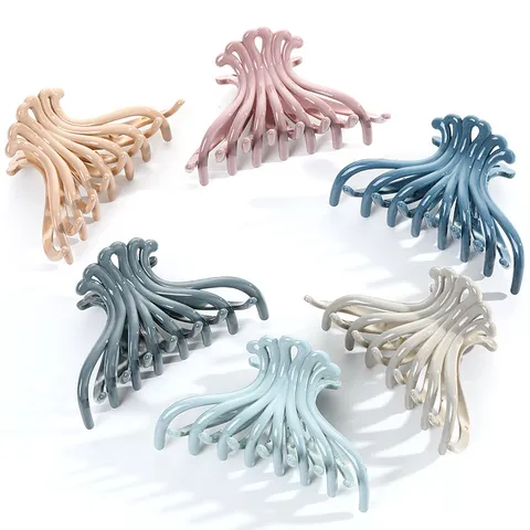 Large Plastic ABS Hair Claw Glossy Solid Color Non Slip Hair Clip Elegant Styling Jaw Clamp Hair Accessories For Women