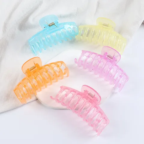 ABS Plastic Hair Claw Clip Transparent Frosted Jelly Shark Clip Nonslip Hair Styling Accessories For Women