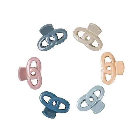 Korean Style Small ABS Plastic Hair Claw Colorful Geometric Hollow Hair Clip Daily Hair Accessories For Kids Women