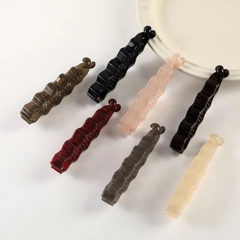 Glossy Jelly Banana Hair Clip Irregular Wave Ponytail Holder Plastic Minimalist Hair Accessories For Women Daily Styling