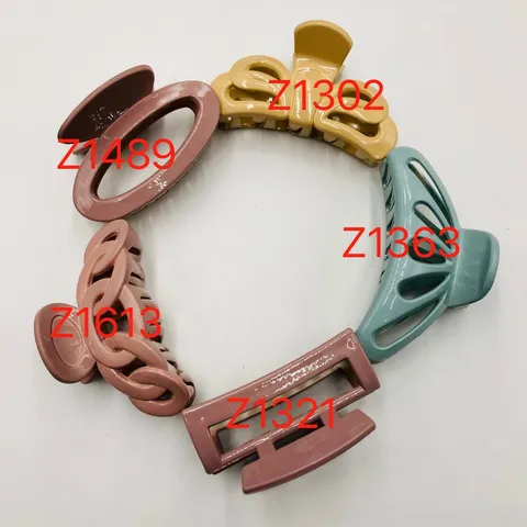 Glossy ABS Plastic Hair Claw Clip Solid Color Flower Geometric Hair Accessories For Women Daily Hair Styling