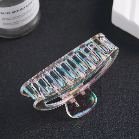 Women's Iridescent Transparent Plastic Hair Claw Korean Style Fashion Hair Accessories Daily Styling Hair Jaw Clip