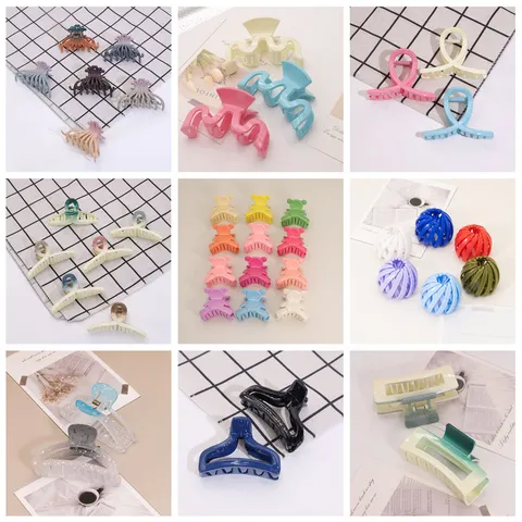 Minimalist Plastic Hair Claw Clip Large Matte Shark Clip Non-Slip Hair Styling Accessories For Women Daily Hairwear