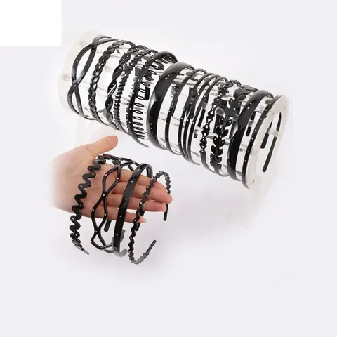 Rhinestone Hair Hoop Anti-Slip Toothed Headband Resin Glitter Face Washing Hair Band Elegant Women Hair Accessory