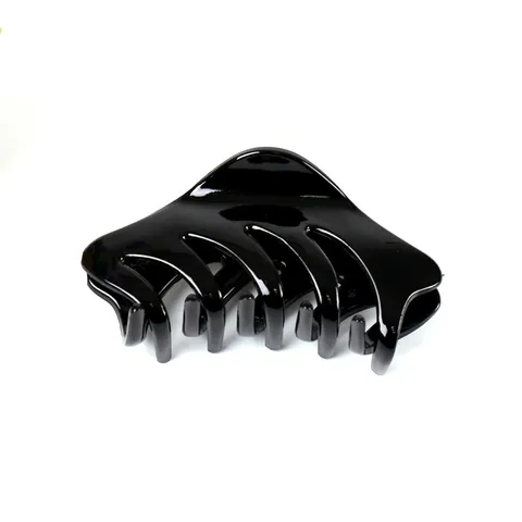 Minimalist Glossy Black Plastic Hair Claw Clip Large Shark Clip Hair Accessories For Women Daily Styling