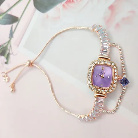 Mode Quadratisches Zifferblatt Strass Damen Uhr Verstellbares Legierung Armband Armbanduhr Minimalistische Quarzuhr Für Damen Geschenk