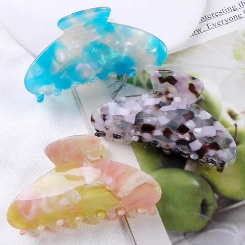 Fermaglio per Capelli in Acetato Minimalista Pinza a Granchio Grande Motivo Celluloide per Donne Ragazze Accessorio per Capelli