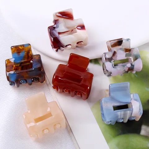 Mini Pinza per Capelli in Acetato Stile Coreano Semplice Marmorizzato Stella Accessori per Capelli Donna Ragazze Strumento di Styling