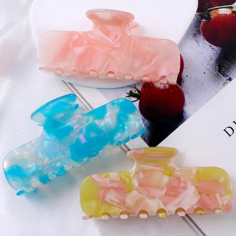 Pinza per Capelli da Donna Semplice in Acetato di Cellulosa con Motivo Marmoreo Tartarugato e Stelle Accessori per Capelli Moda
