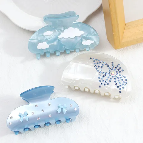 Dolce Pinza a Granchio per Capelli in Acrilico con Strass Carino Farfalla Cuore Nuvola Fiocco Accessori per Capelli da Donna per Acconciature Quotidiane