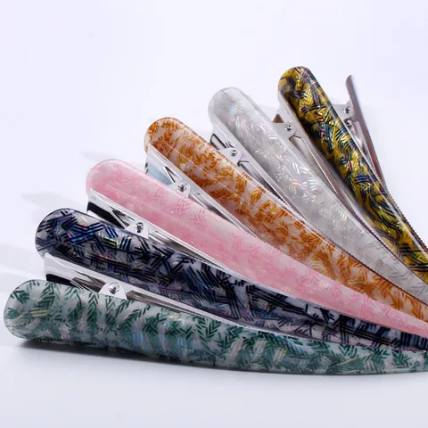 Koreaanse Stijl Grote Acryl Haarspeld Pailletten Veer Patroon Eendenbek Ossenhoren Clip Mode Hoofddeksels Voor Vrouwen Accessoire