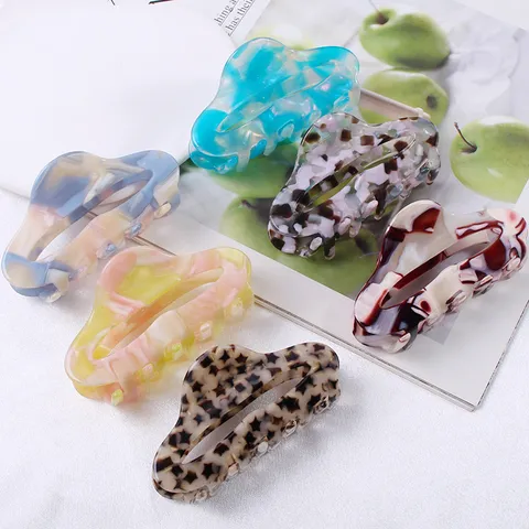Grande Pinza per Capelli in Acetato per Donna Ragazze Stile Coreano Motivo Marmo Pinza Geometrica per Capelli Accessori per Acconciature
